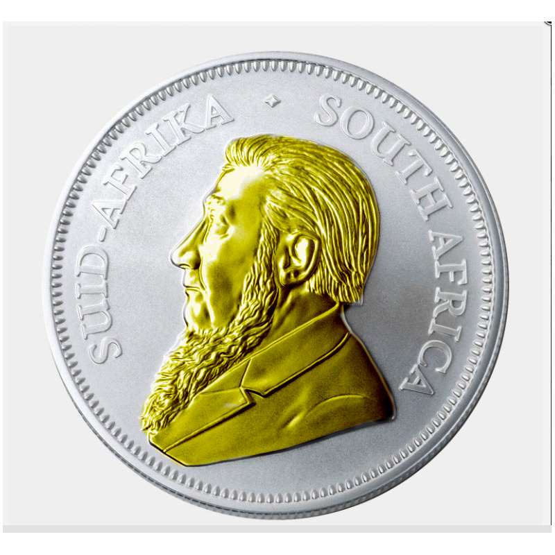 Stříbrná mince 1 oz Krugerrand Zlacený