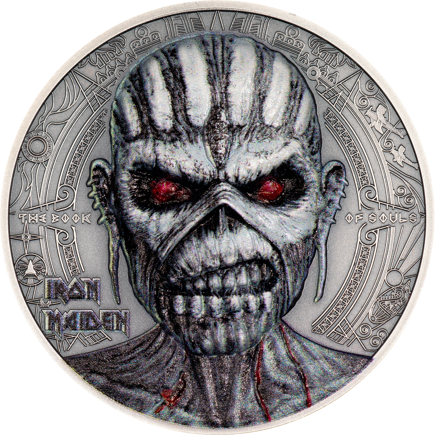 Stříbrná mince 2 oz  Iron Maiden The Book Of Souls  2024