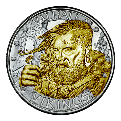 Stříbrná medaile 1 oz Vikings Valhalla 2023 zlacená