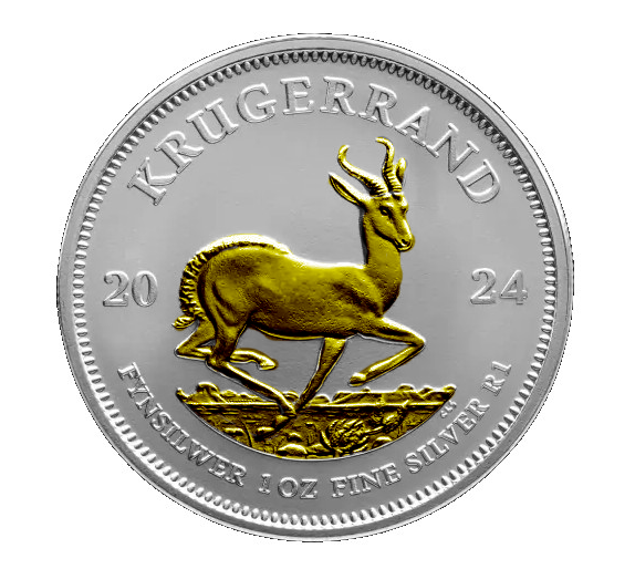 Stříbrná mince 1 oz Krugerrand Zlacený