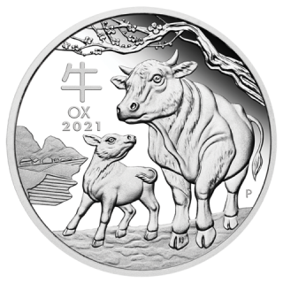 Stříbrná mince 1/2 oz Rok Bůvola Lunární série III 2021