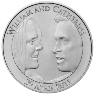 Stříbrná mince 1 oz Královská svatba princ William Kate Middleton 2011 Proof