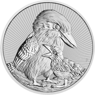 Stříbrná mince Kookabura a mládě- Piedfort 2 oz 2020